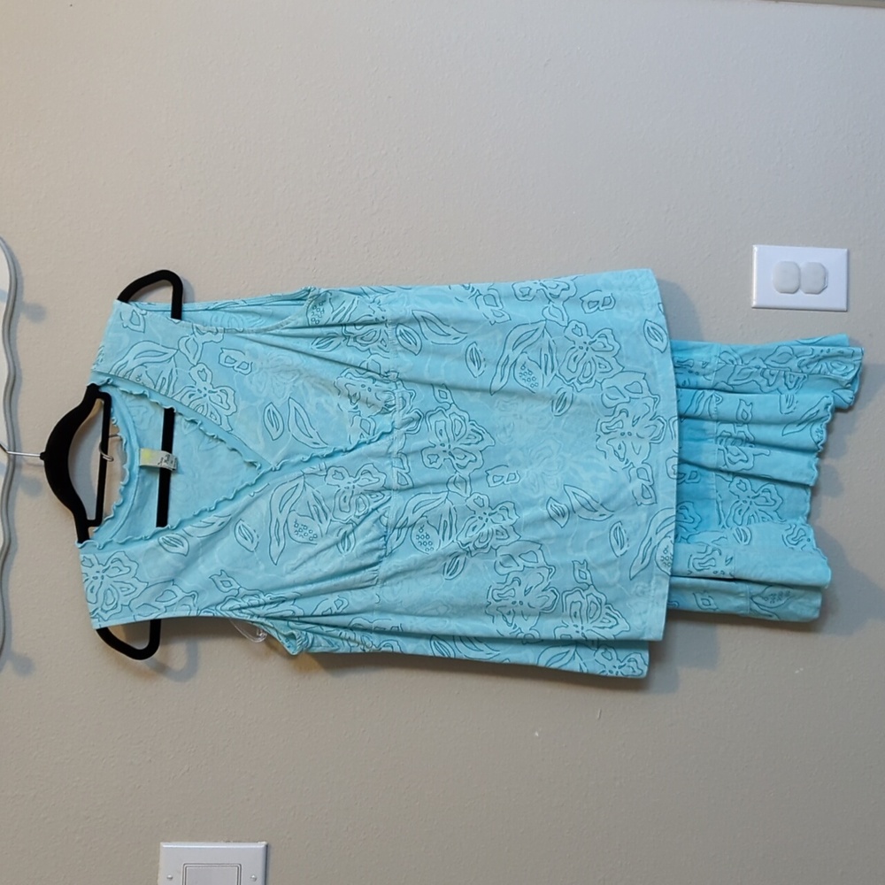 Sun Moda Beach Aqua Skirt and Sleeveless Top